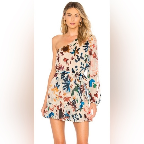 Tularosa Floral One-Shoulder Robin Dress L NWT $228 - Picture 2 of 5